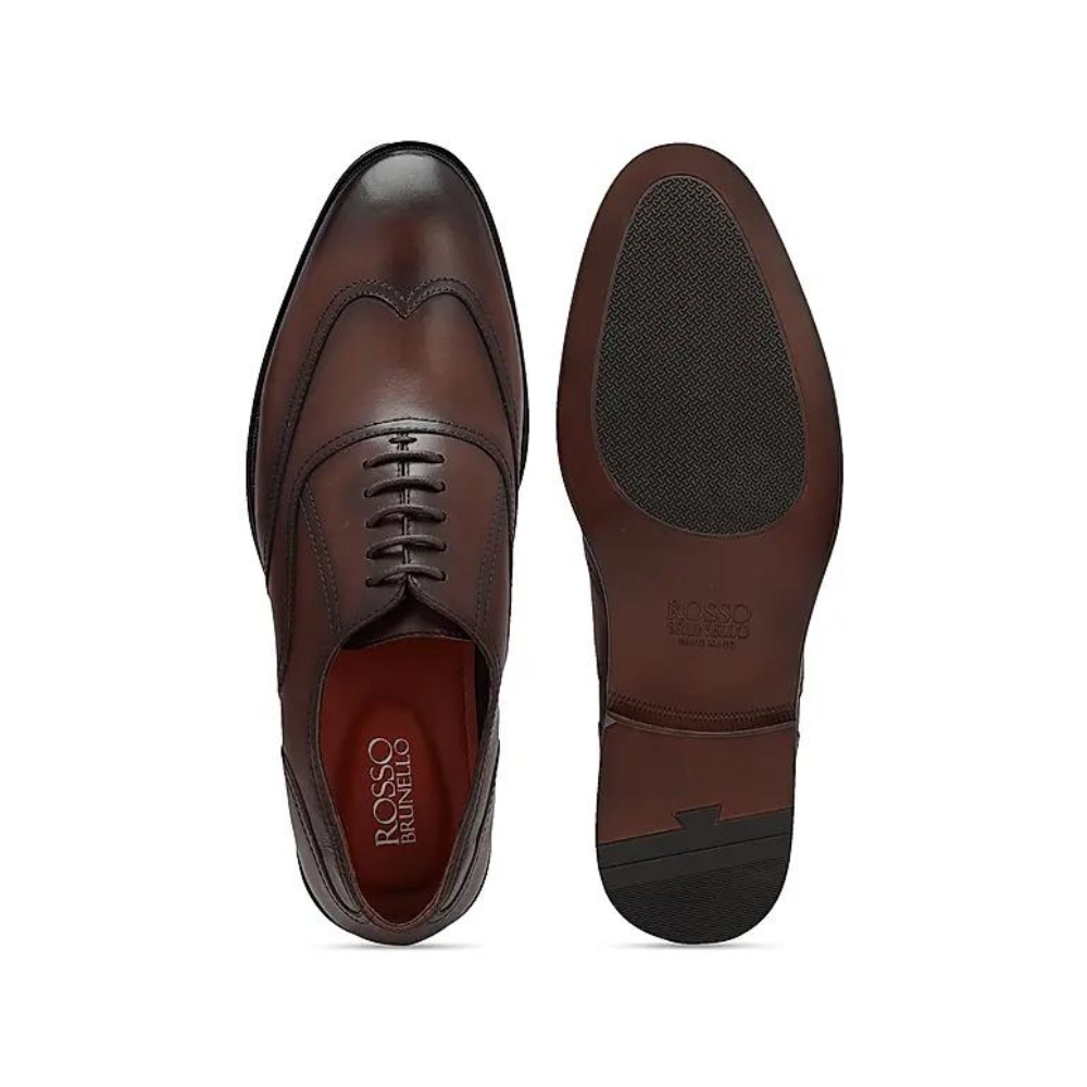 Coffee Leather Derby Shoes