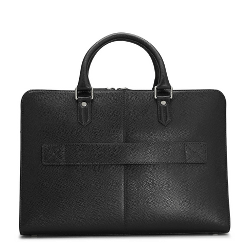 Franzy Leather Laptop Bag - Black