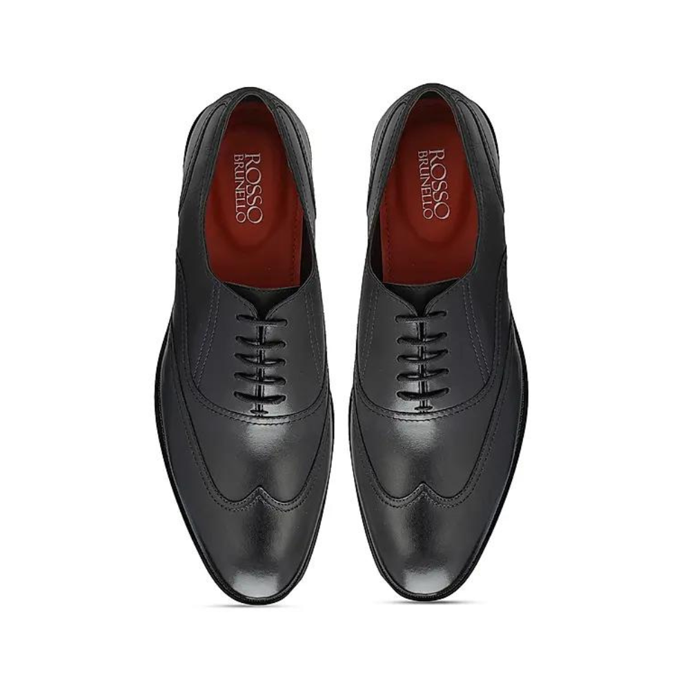 Black Leather Derby Shoes