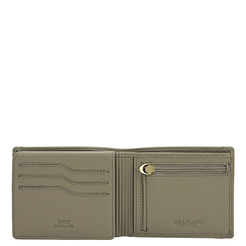 Stone Grey Bifold Leather Mens Wallet