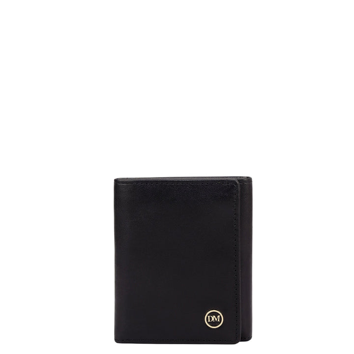 Black Trifold Leather Mens Wallet