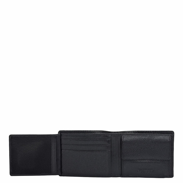 Black Bifold Leather Mens Wallet