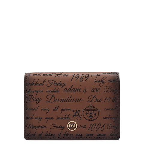 4 Slots Leather Card Case - Cognac