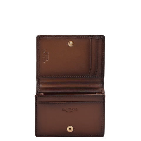 4 Slots Leather Card Case - Cognac