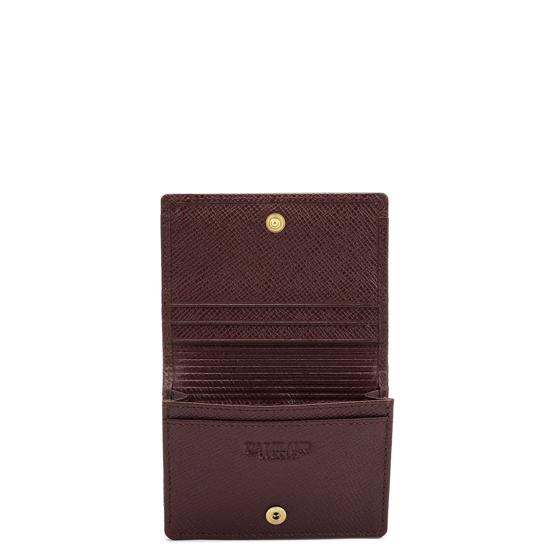 4 Slots Leather Card Case - Wine