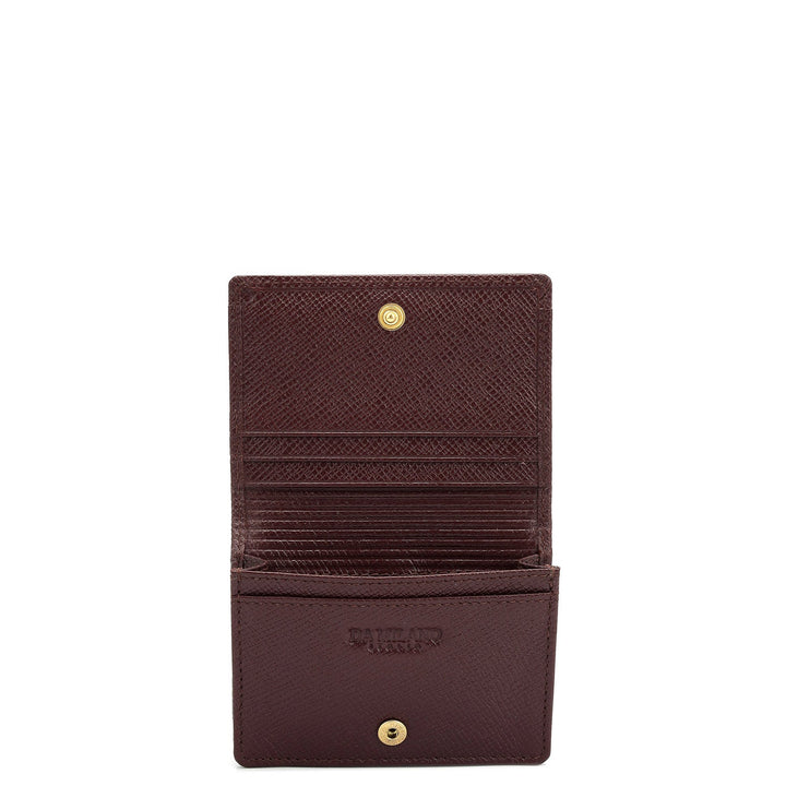 4 Slots Leather Card Case - Wine