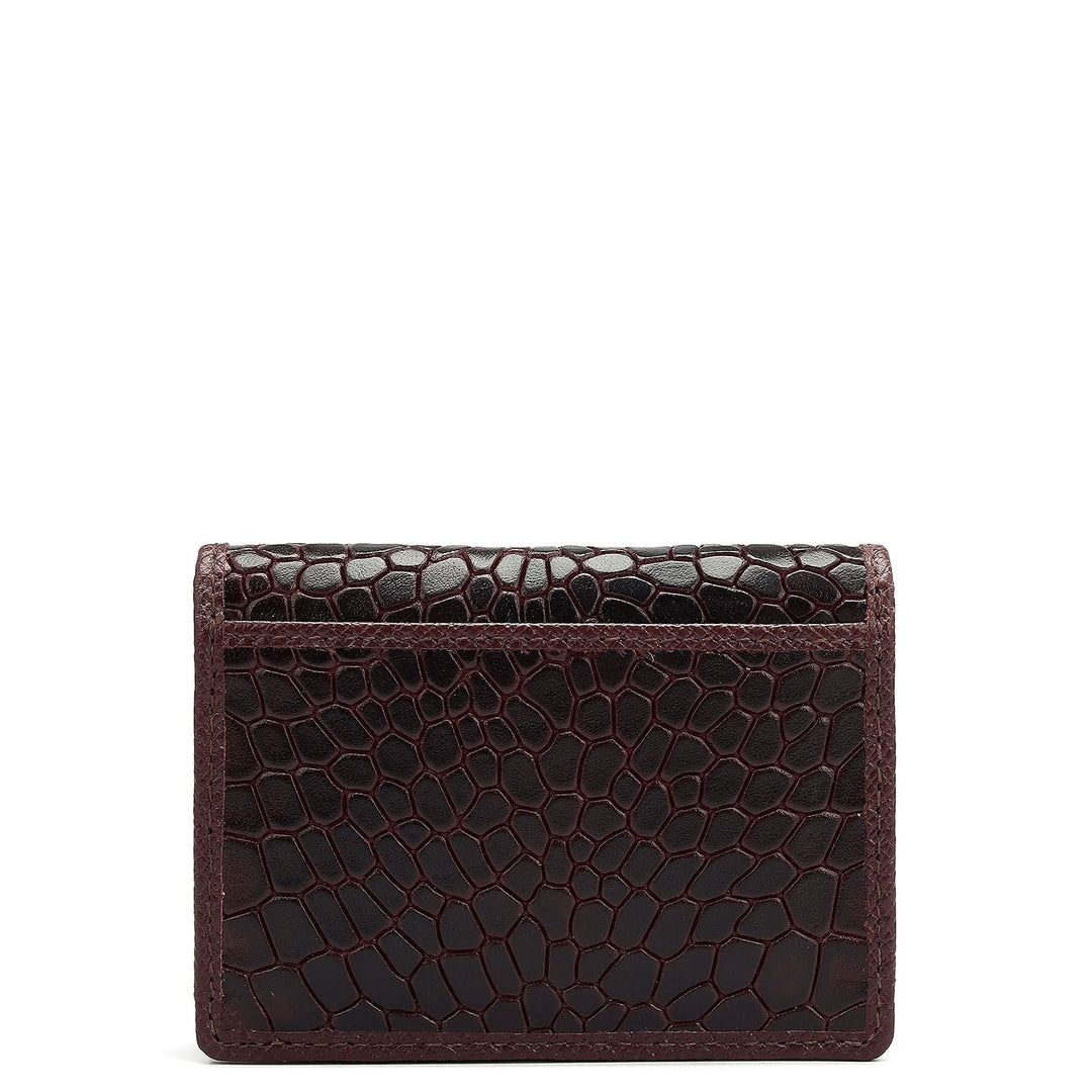 4 Slots Leather Card Case - Wine