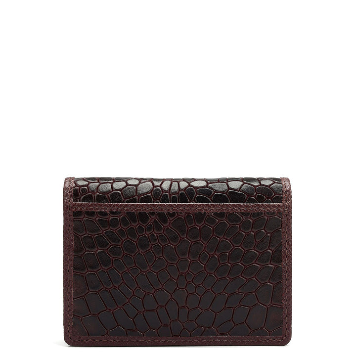 4 Slots Leather Card Case - Wine