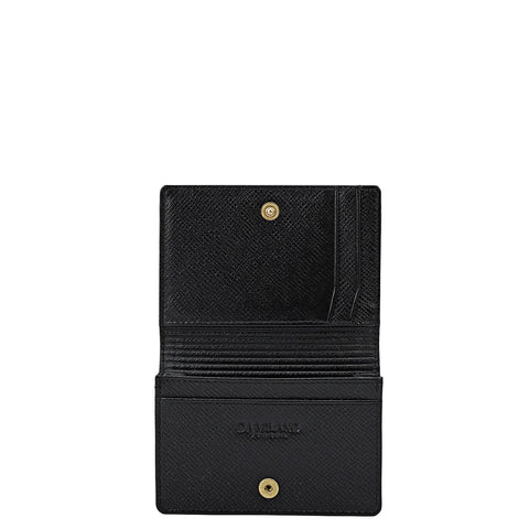 Croco Leather Card Case - Black