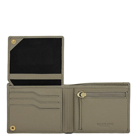 Stone Grey Bifold Leather Mens Wallet