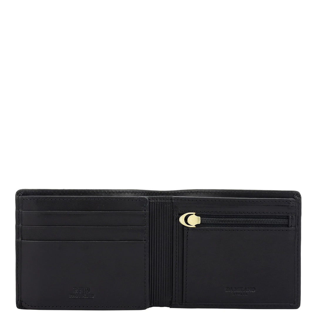 Black Bifold Leather Mens Wallet