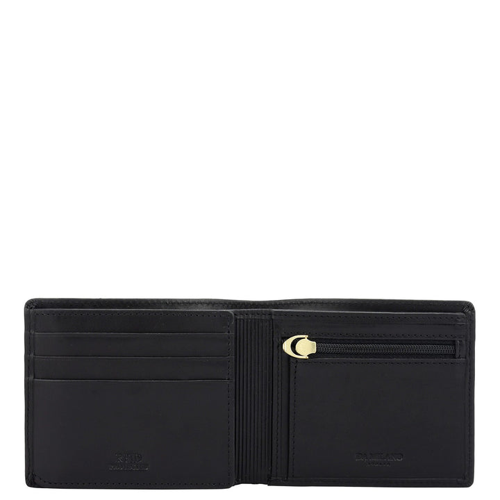 Black Bifold Leather Mens Wallet