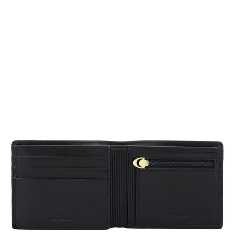 Black Bifold Leather Mens Wallet