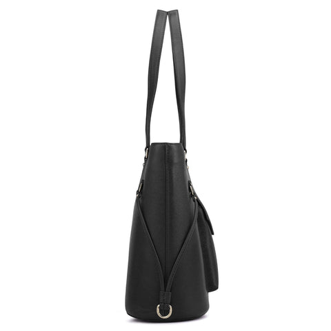 Large Franzy Leather Tote - Black