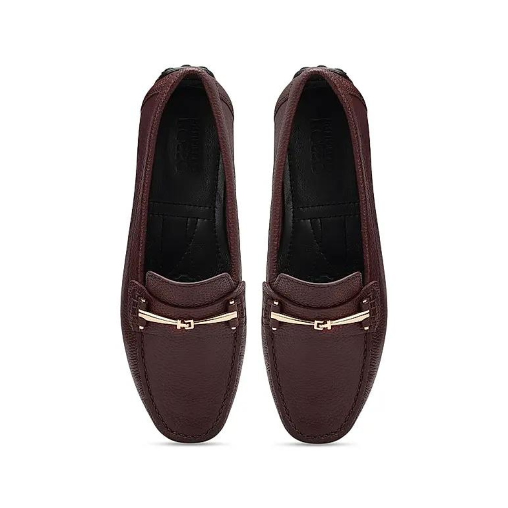 Burgundy Moccasins With Buckle