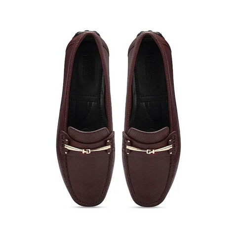 Burgundy Moccasins With Buckle