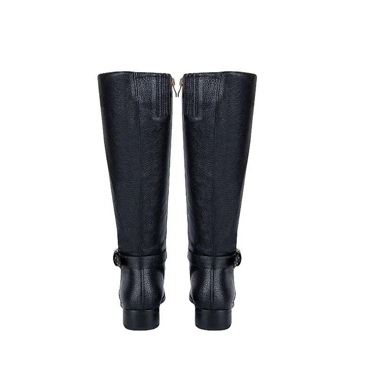 Black Knee High Studded Boots