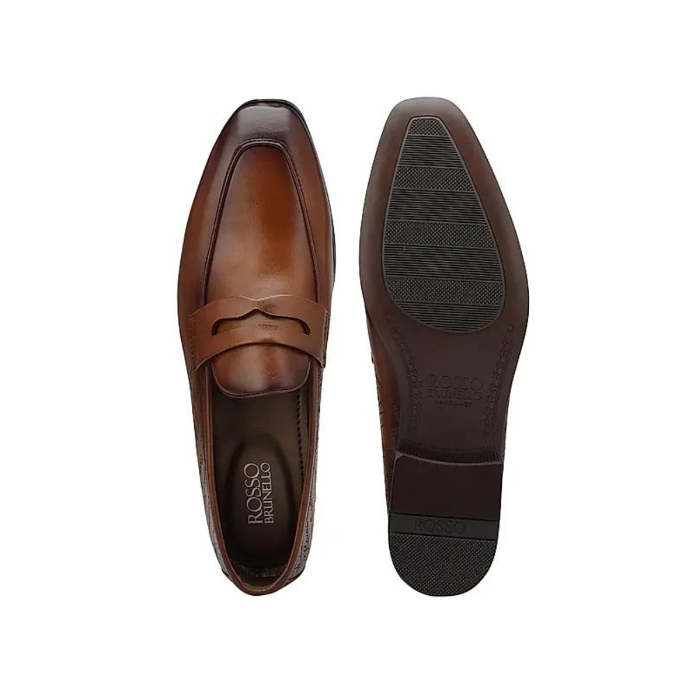 Tan Signato Leather Loafers