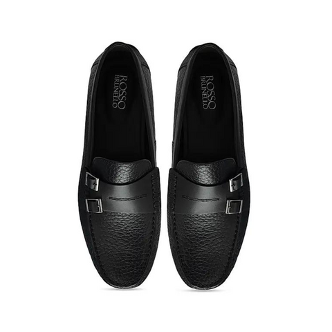 Black Monk Strap Style Moccasins