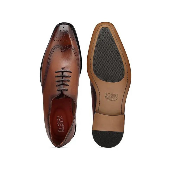 Tan Perforated Leather Lace Ups