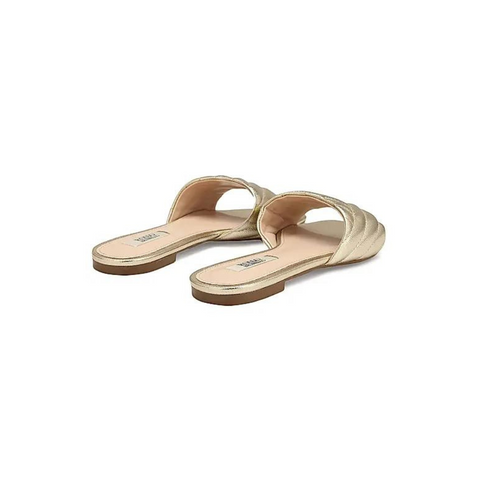 Gold Faux Leather Sliders