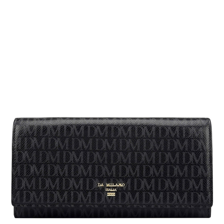 Monogram Leather Ladies Wallet - Black