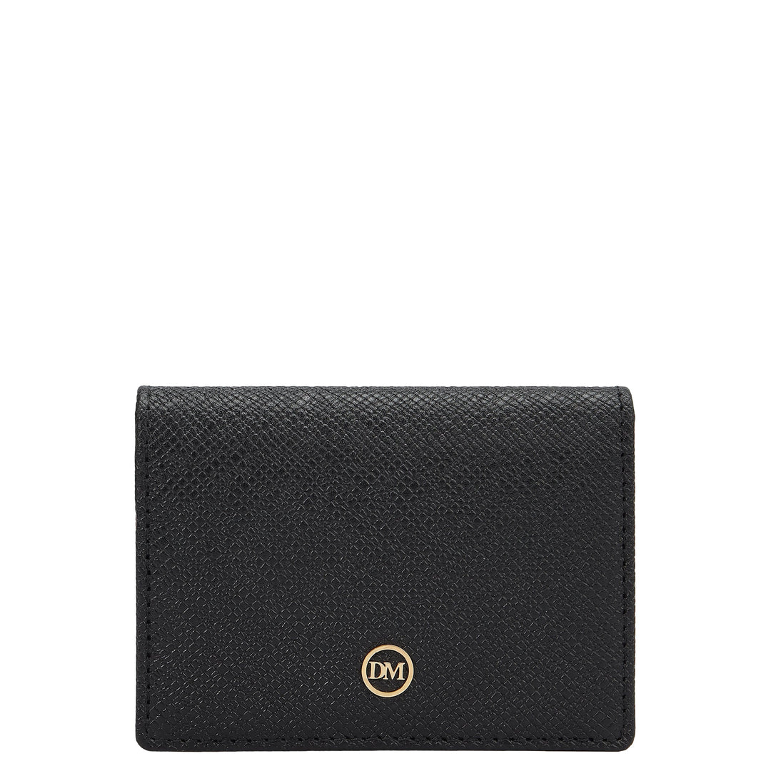5 Slots Leather Card Case - Black