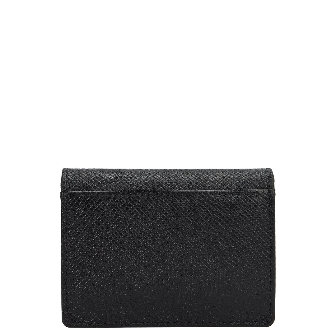 5 Slots Leather Card Case - Black