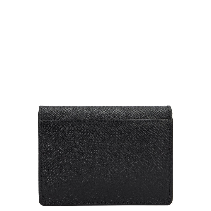 5 Slots Leather Card Case - Black