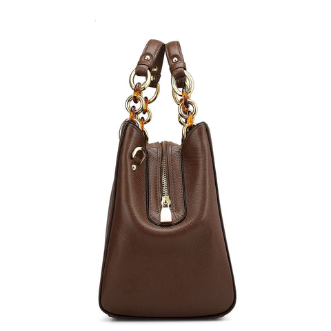 Medium Franzy Leather Satchel - Date