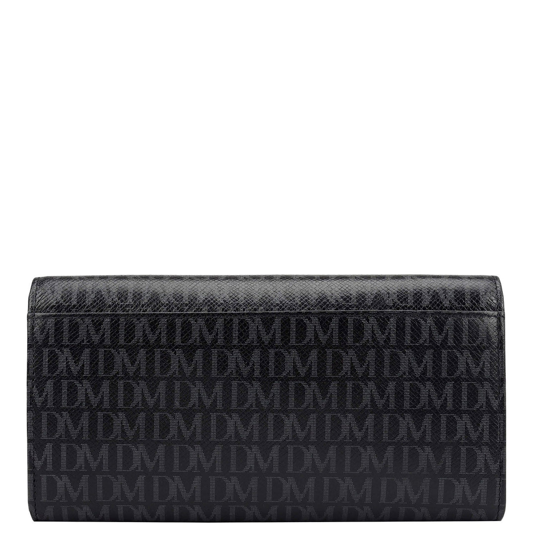 Monogram Leather Ladies Wallet - Black