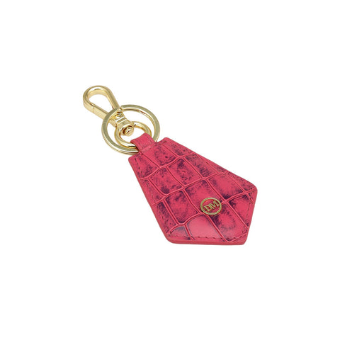 Croco Leather Key Chain - Majenta