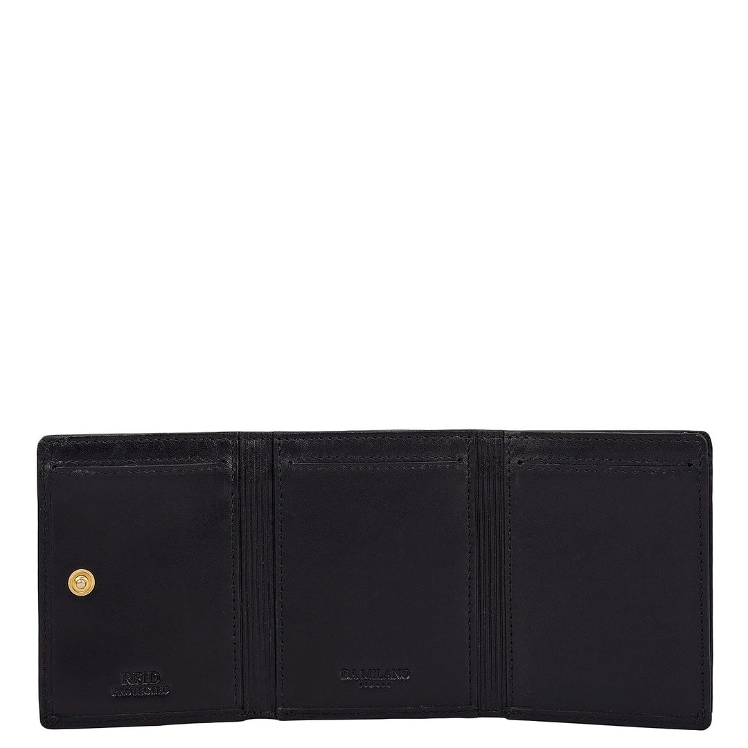 Black Trifold Leather Mens Wallet