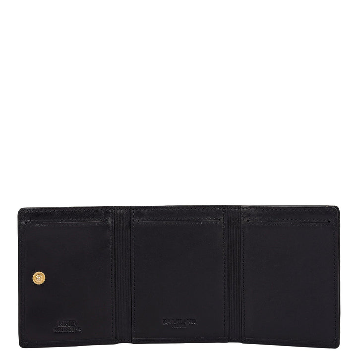 Black Trifold Leather Mens Wallet