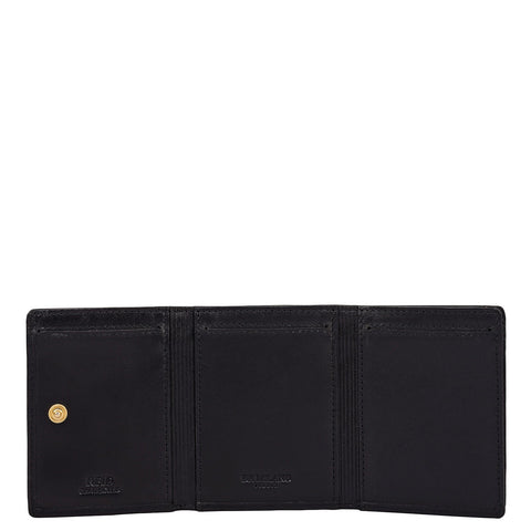 Black Trifold Leather Mens Wallet