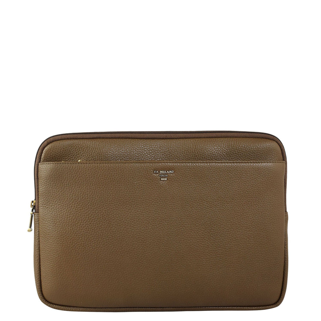 Wax Leather Laptop Sleeve - Moss