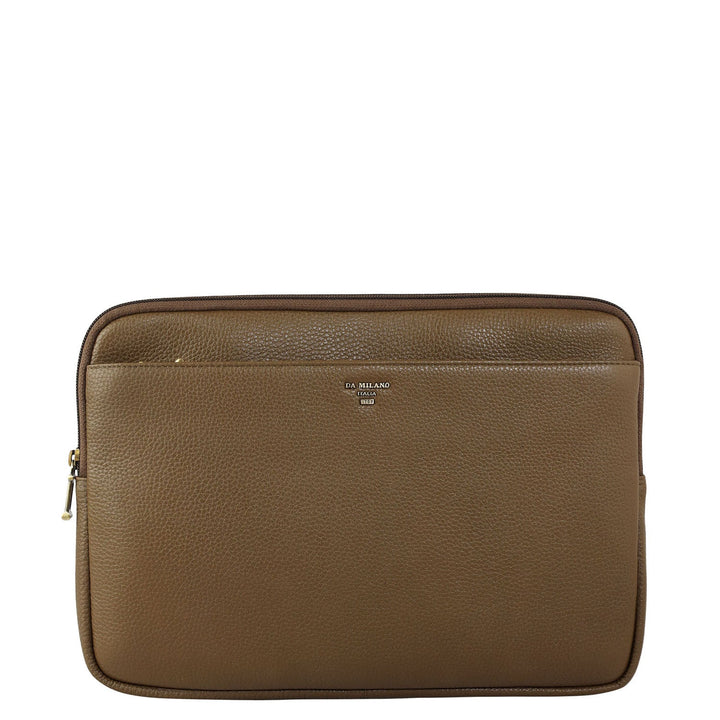 Wax Leather Laptop Sleeve - Moss