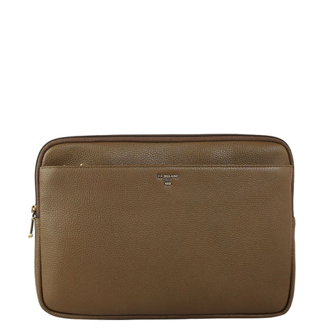 Wax Leather Laptop Sleeve - Moss