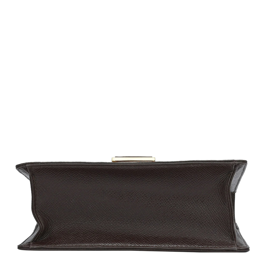 Small Mat Franzy Leather Shoulder Bag - Chocolate