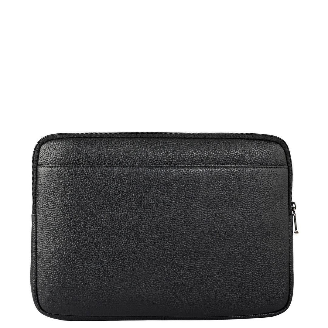 Wax Leather Laptop Sleeve - Black