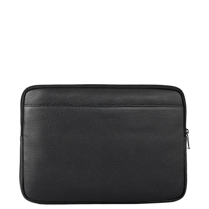 Wax Leather Laptop Sleeve - Black