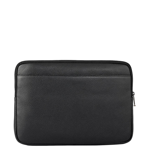 Wax Leather Laptop Sleeve - Black