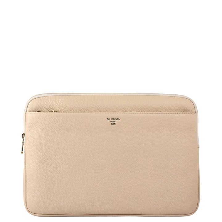 Wax Leather Laptop Sleeve - Dove