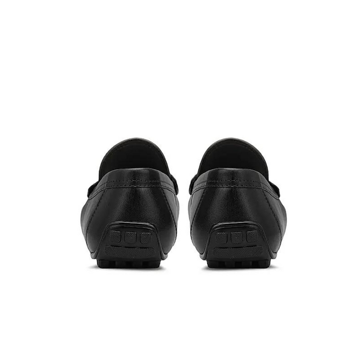 Black Moccasins With Metal Buckle