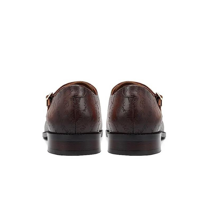 Tan Signato Leather Monk Straps