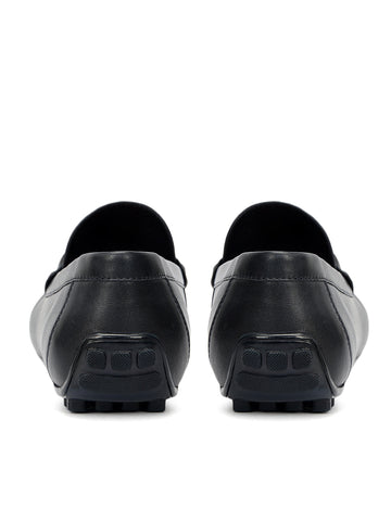 Blue Croco Textured Moccasins