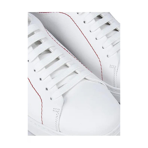 White and Red Leather Sneakers