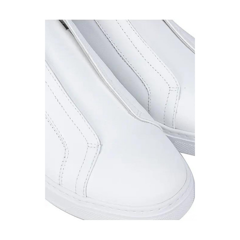 White Slip-on Leather Sneakers