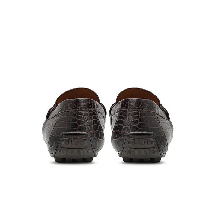 Coffee Croco Textured Moccasins