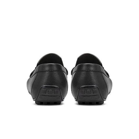 Black Braided Leather Moccasins